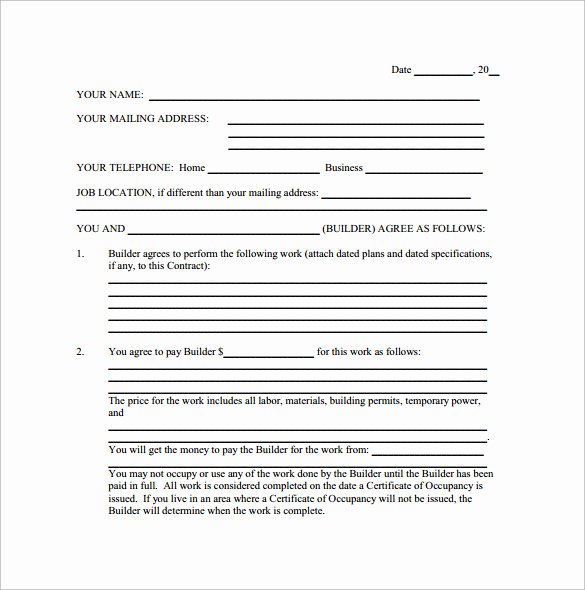 Home Remodeling Contract Template Fresh 9 Remodeling Contract Templates to Download for Free