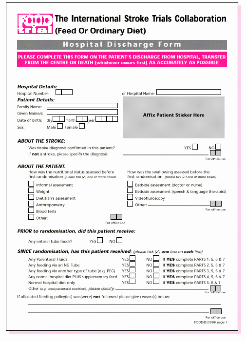 Hospital Release form Template Elegant 9 Free Printable Hospital Discharge Papers