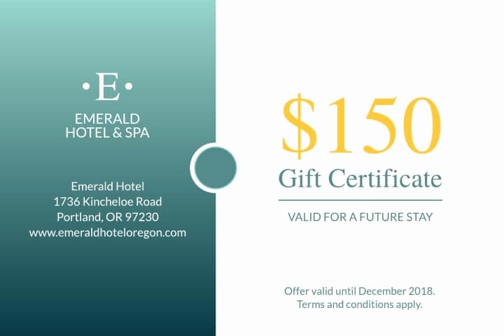 Hotel Gift Certificate Template Fresh Custom Gift Certificate Printing Line