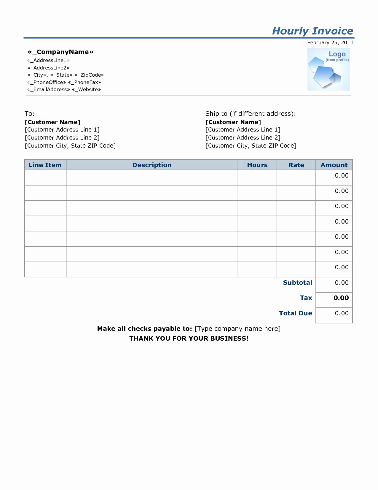 Hourly Invoice Template Excel Beautiful Hourly Rate Invoice Template Invoice Template Ideas