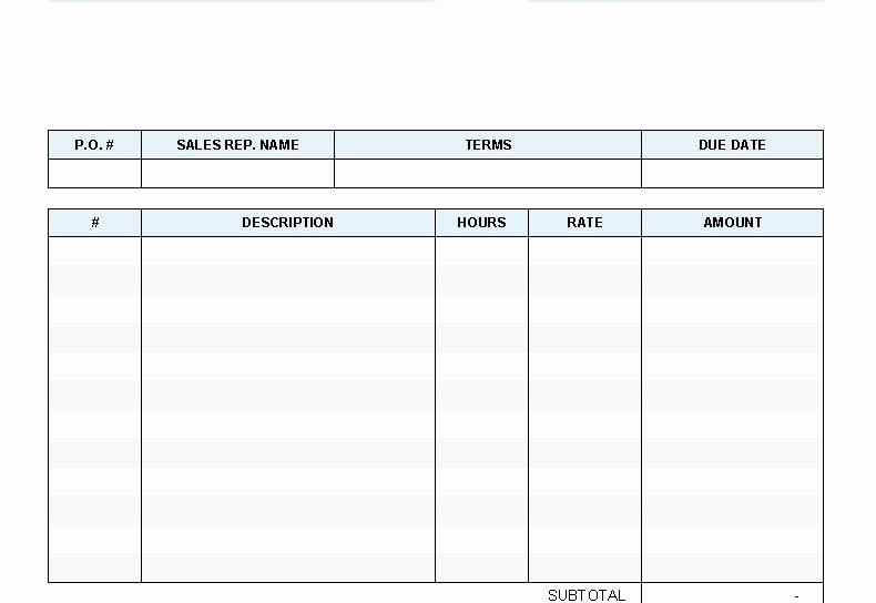 Hourly Invoice Template Excel Beautiful Invoice Template for Hourly Work Resume Templates Sales