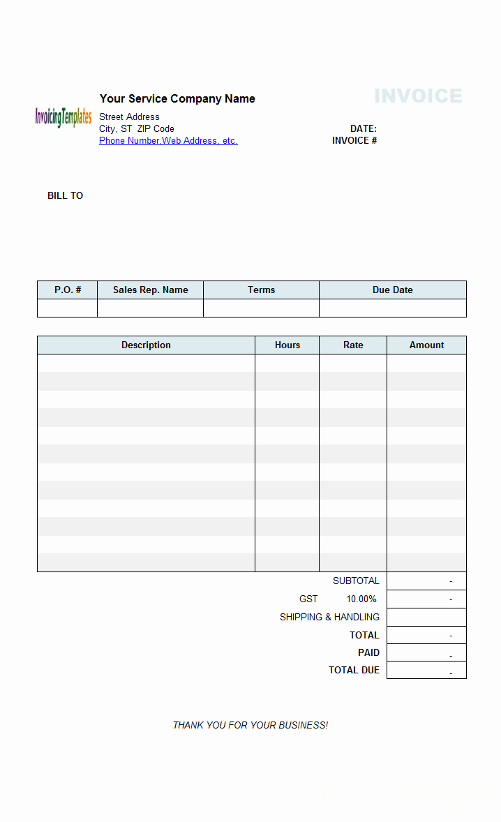 Hourly Invoice Template Excel Best Of Hourly Invoice Template Excel