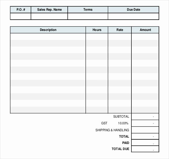 Hourly Invoice Template Excel Luxury 60 Microsoft Invoice Templates Pdf Doc Excel