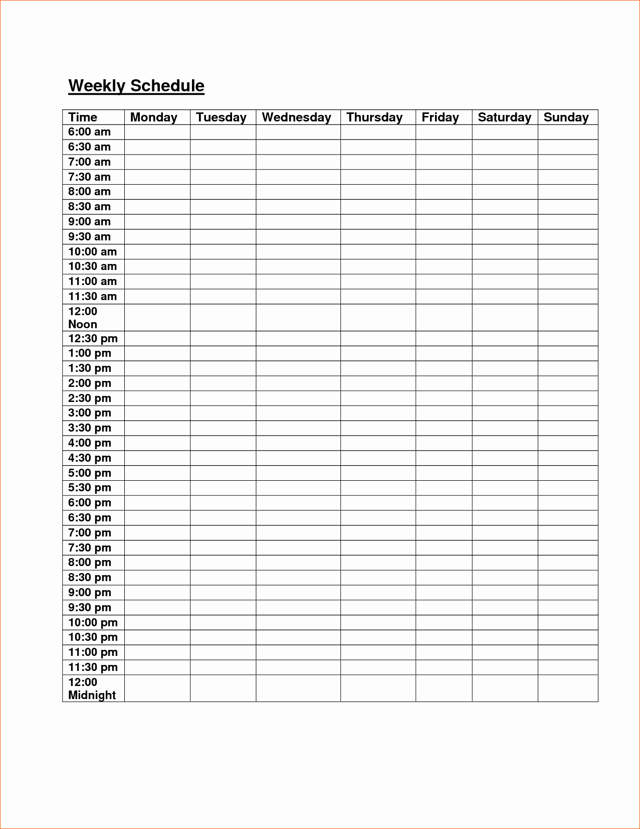 Hourly Work Schedule Template Inspirational 10 Free Weekly Schedule Template