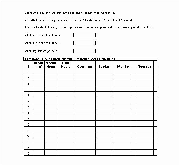 Hourly Work Schedule Template New Hourly Schedule Template 35 Free Word Excel Pdf