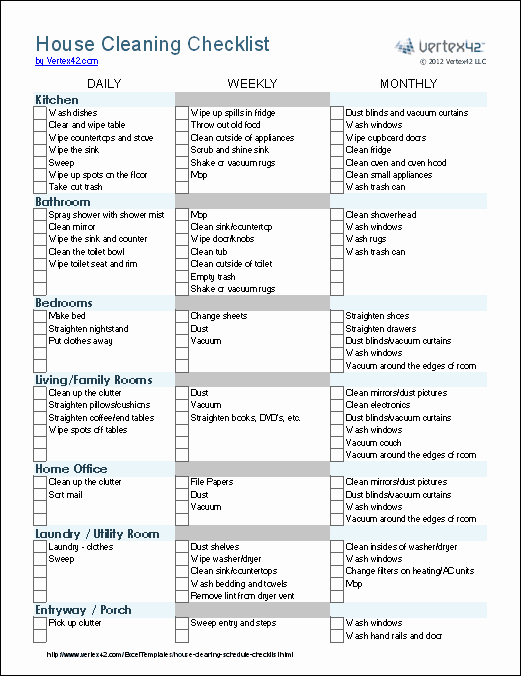 House Cleaning Checklist Template Beautiful Cleaning Schedule Template Printable House Cleaning