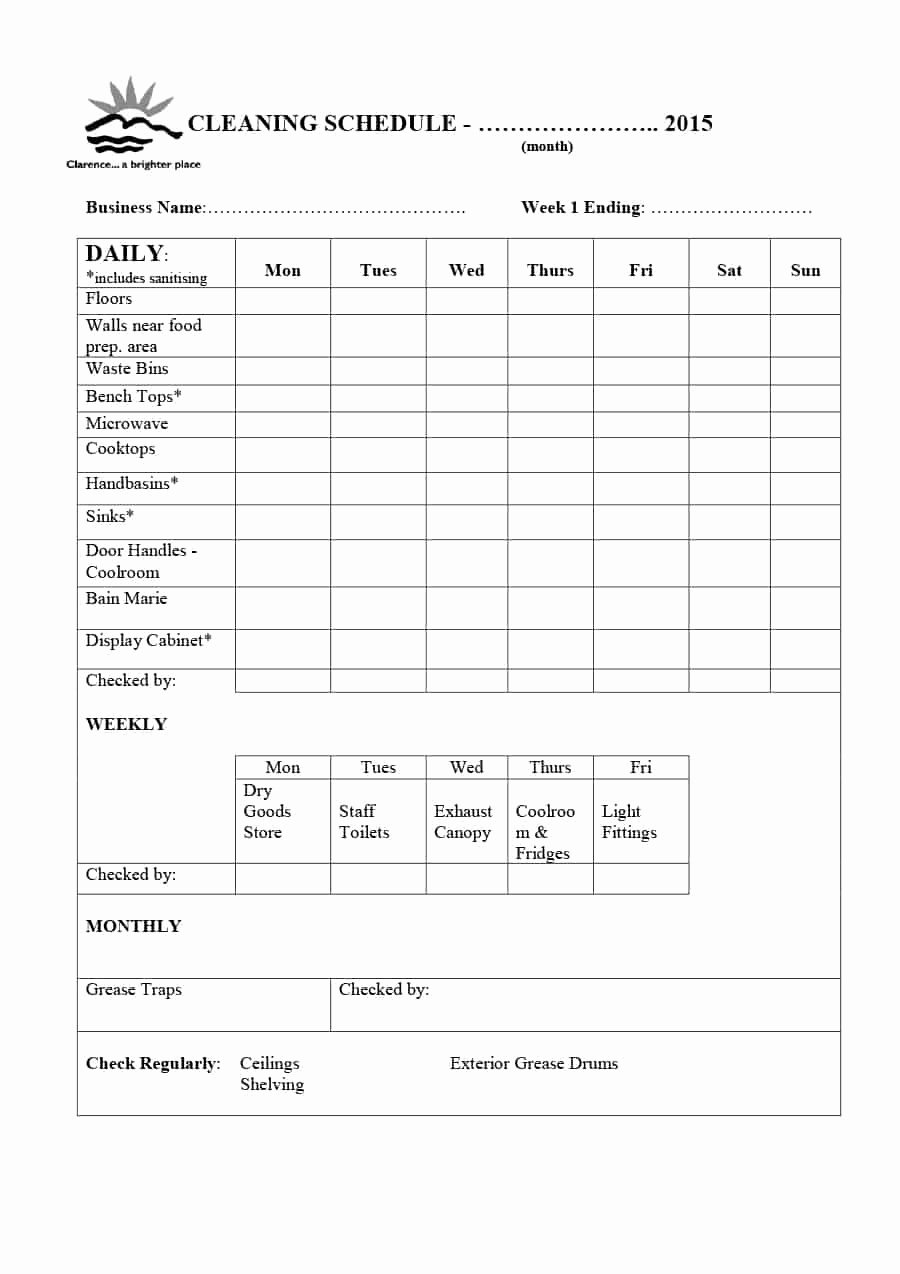 House Cleaning Checklist Template Best Of 40 Printable House Cleaning Checklist Templates Template Lab