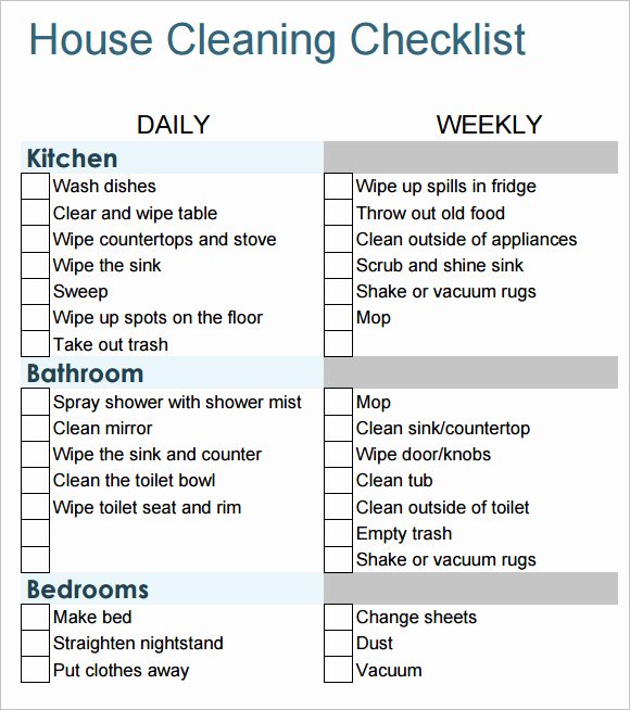 House Cleaning Checklist Template Luxury 10 House Cleaning Checklist Samples