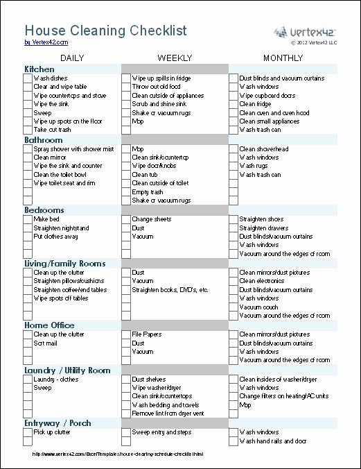 House Cleaning Checklist Template New Pinterest • the World’s Catalog Of Ideas