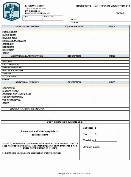 House Cleaning Invoice Template Inspirational Cleaning Estimate Template – Tatilvillam