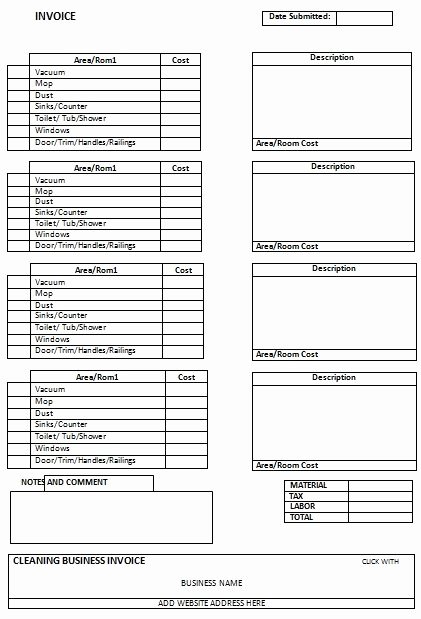 House Cleaning Invoice Template New Blank Cleaning Invoice
