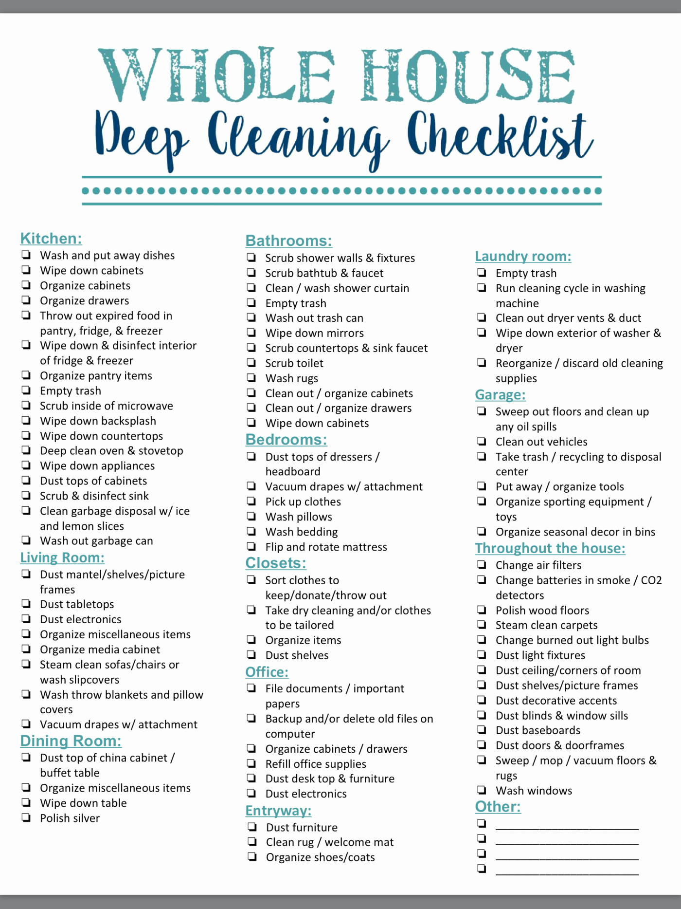 House Cleaning Schedule Template Awesome 40 Helpful House Cleaning Checklists for You