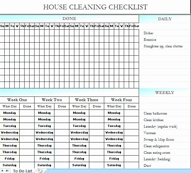 House Cleaning Schedule Template Beautiful Daily Restroom Checklist form Bathroom format In Excel