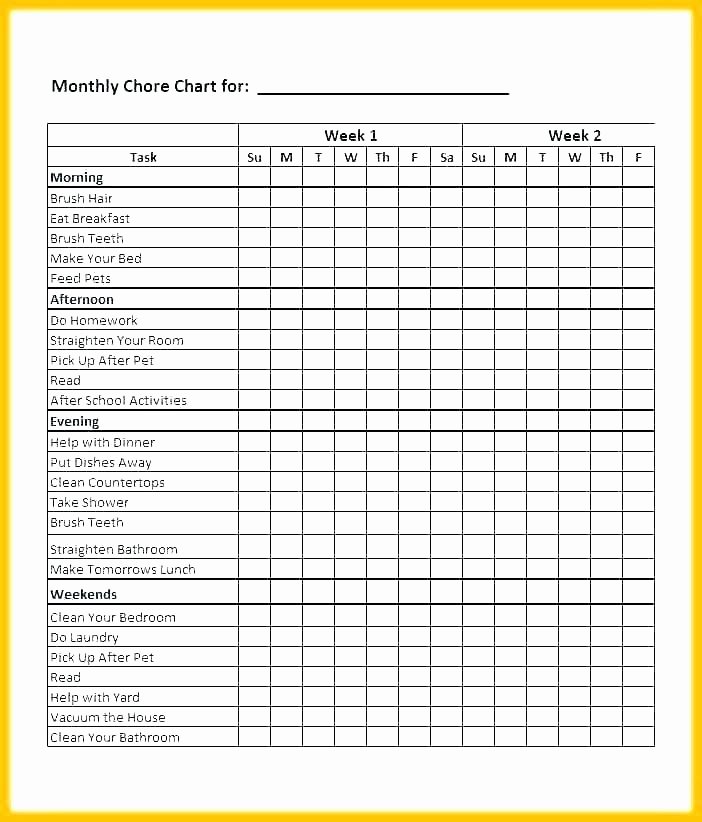House Cleaning Template Free Beautiful House Cleaning Chart Template