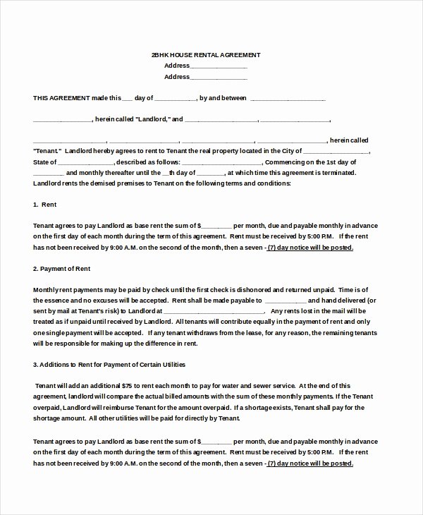 House Lease Agreement Template Awesome 16 House Rental Agreement Templates Doc Pdf