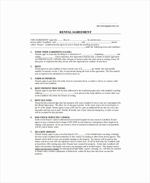 House Lease Agreement Template Beautiful Rental Agreement Template 11 Free Word Pdf Documents