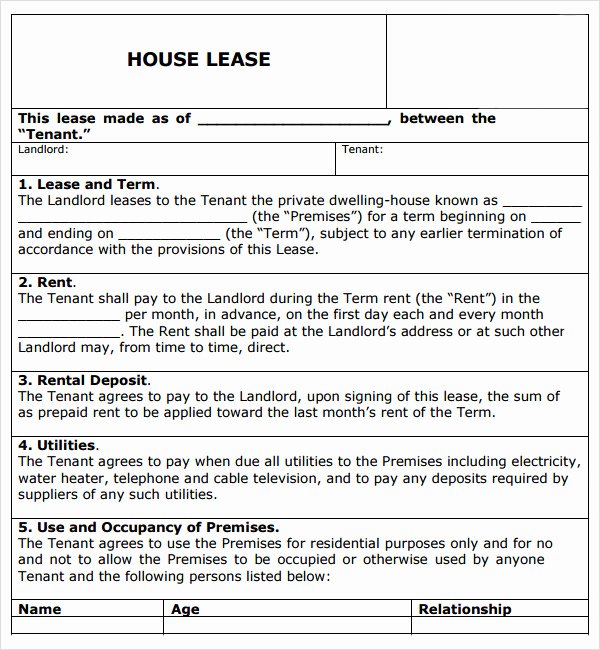 House Lease Agreement Template Elegant House Lease Agreement 7 Free Pdf Doc Download