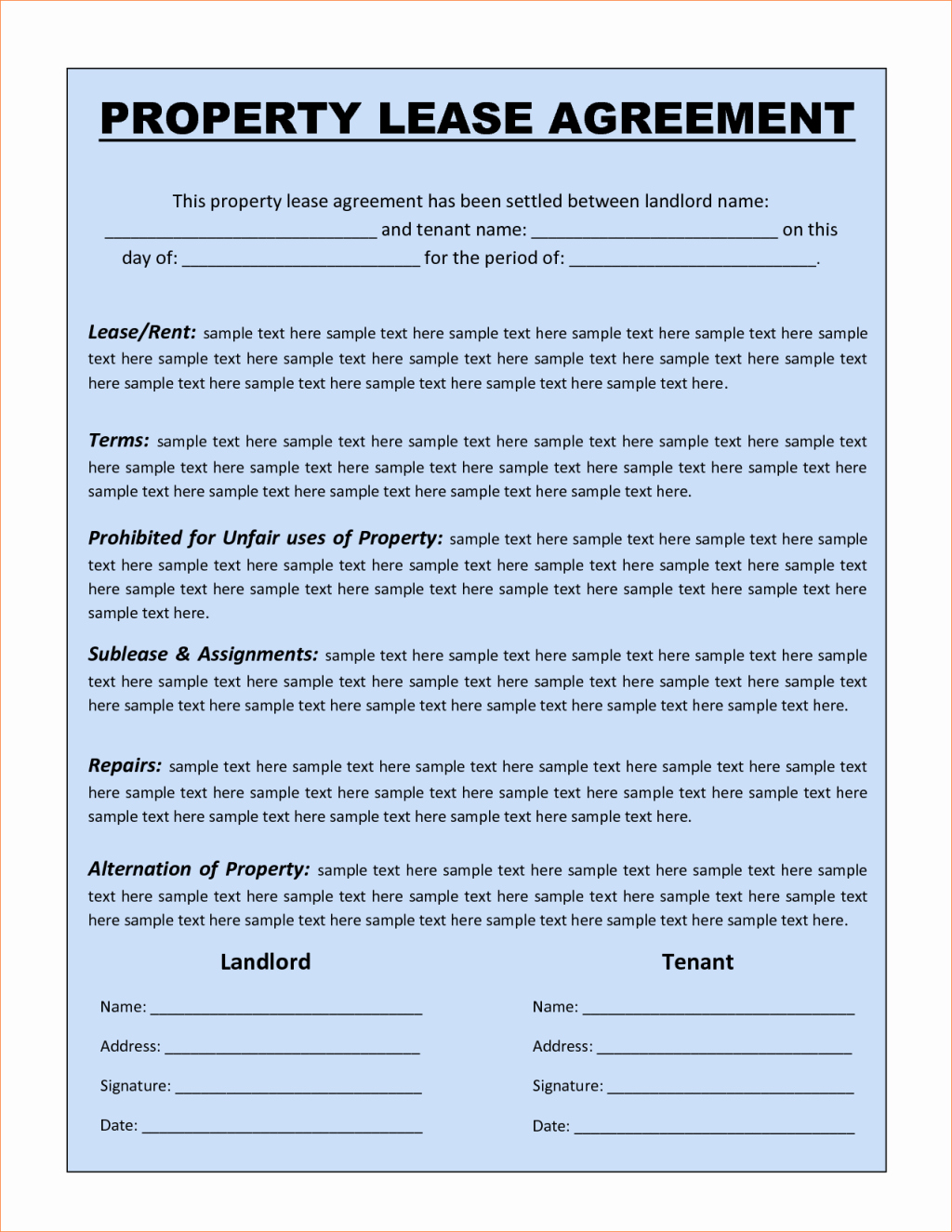 House Lease Agreement Template Fresh Perfect Sample Of Property Lease Agreement Template