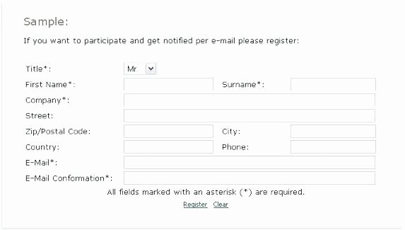 Html Registration form Template Fresh Simple Registration form Template Word Application forms