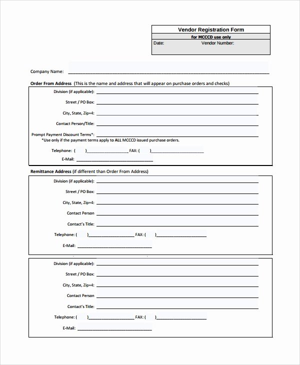 Html Registration form Template Luxury 9 Sample Vendor Registration forms