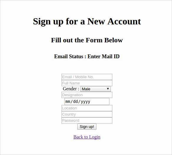 Html Registration form Template New 19 HTML5 Signup &amp; Registration forms – Free HTML Css