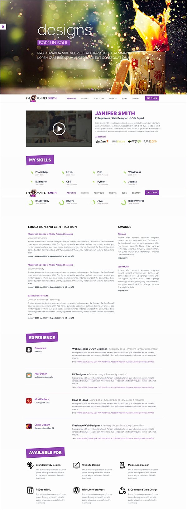 Html5 Resume Template Free New 41 HTML5 Resume Templates Free Samples Examples format