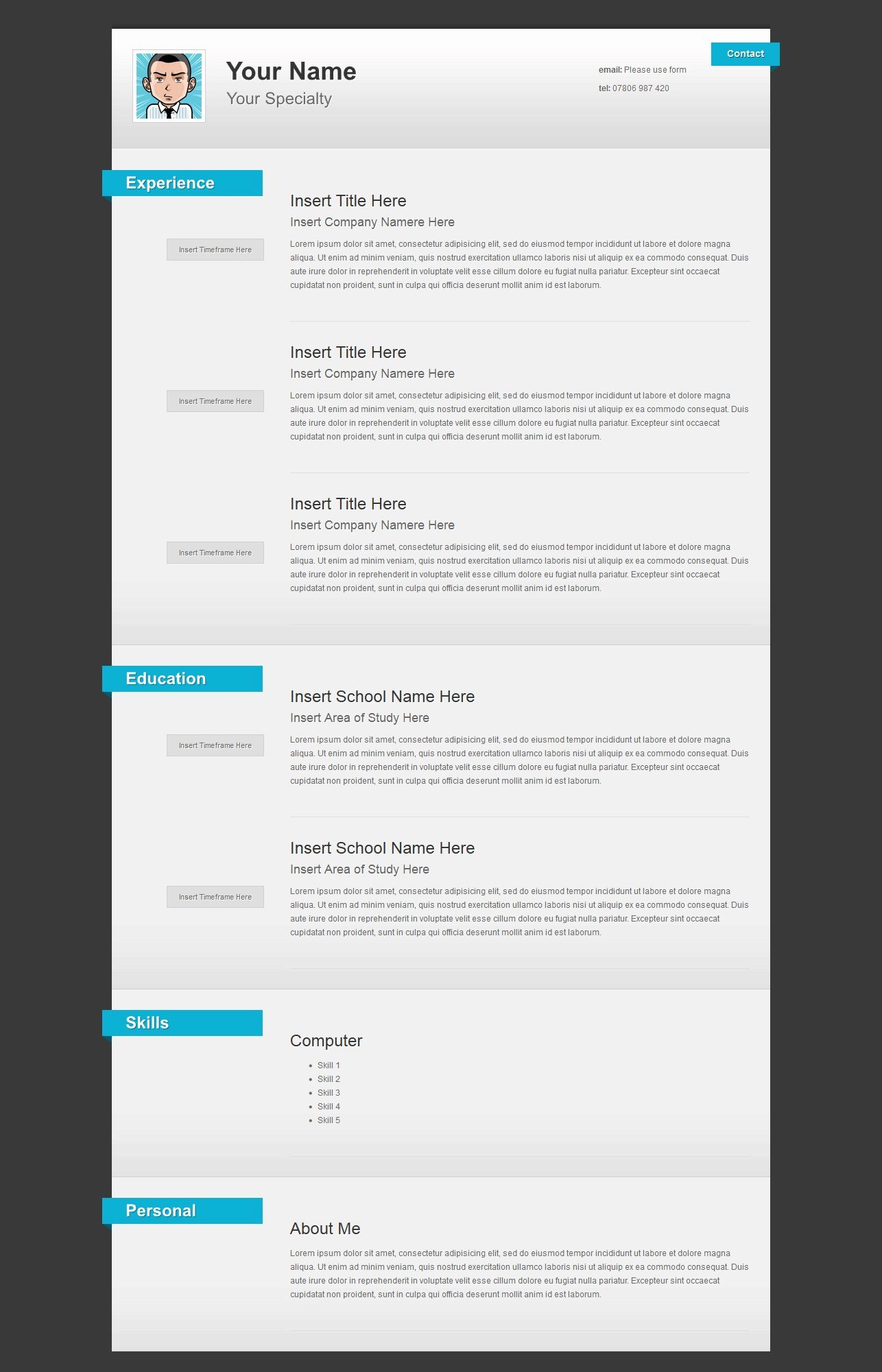 Html5 Resume Template Free Unique 41 HTML5 Resume Templates Free Samples Examples format