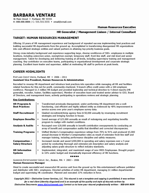 Human Resource Manager Resume Template Awesome Resume Sample for Hr Manager