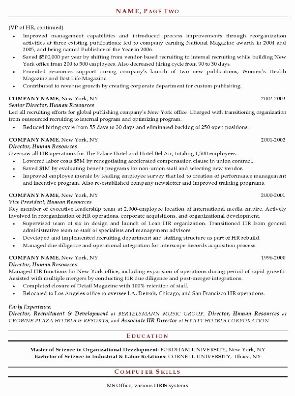 Human Resource Manager Resume Template Luxury Resume Sample 20 Human Resources Executive Resume