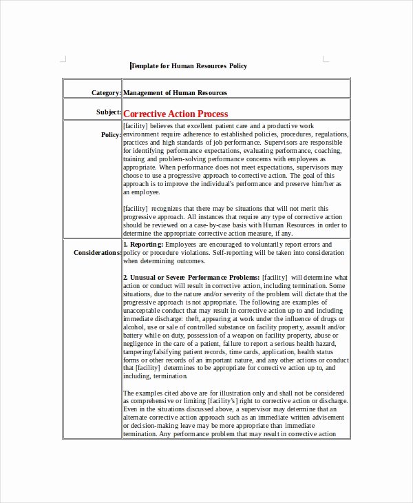 Human Resource Policy Template Lovely Hr Policy Template 17 Free Word Excel Pdf Documents