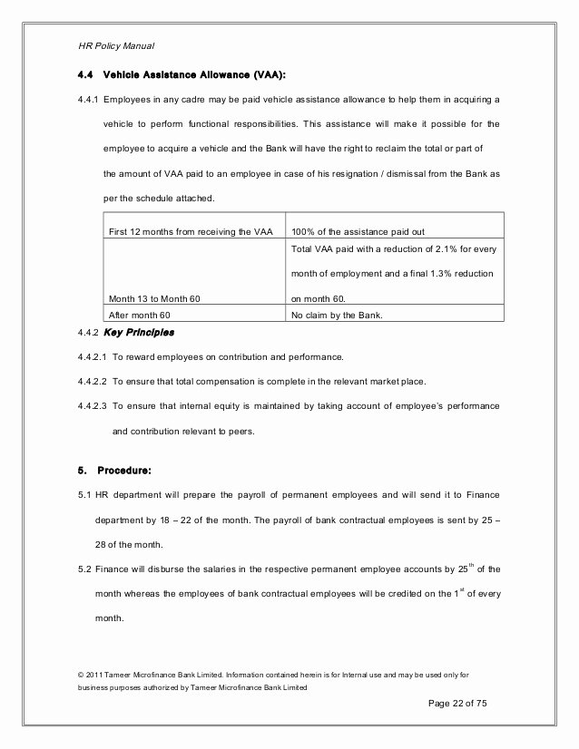 Human Resource Policy Template Lovely Human Resource Policy 2011 12