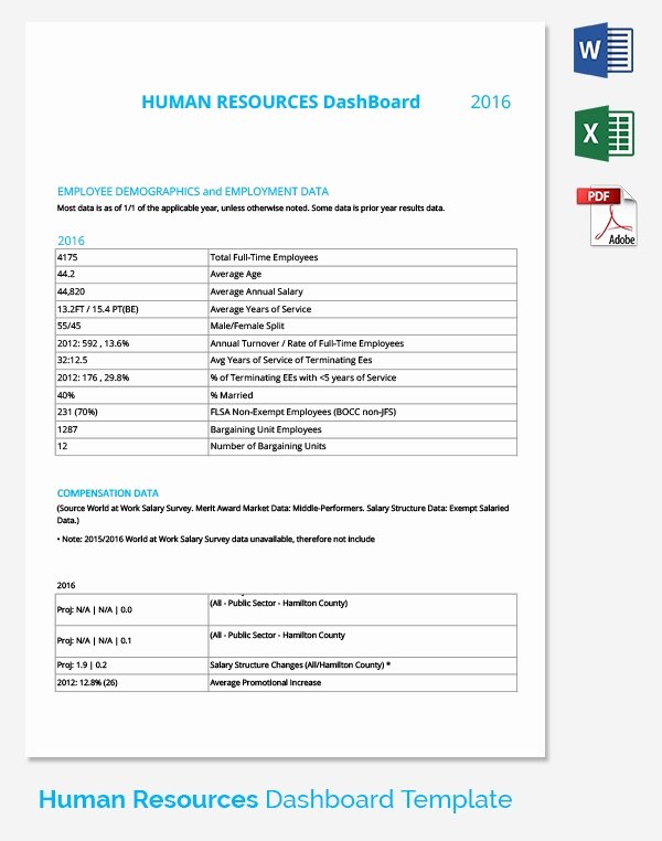 Human Resources Dashboard Template Lovely Hr Dashboard Template 21 Free Word Excel Pdf