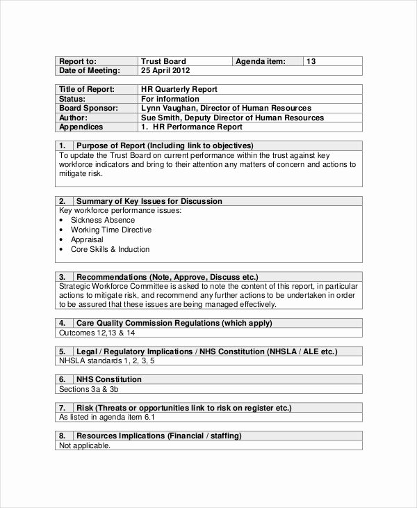 Human Resources Investigation Report Template Beautiful Hr Report Templates 17 Free Word Pdf format Download