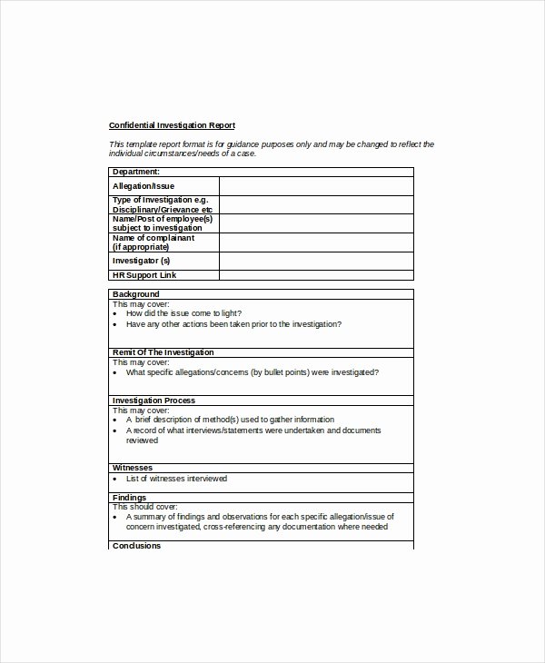 Human Resources Investigation Report Template New Hr Report Templates 19 Free Word Pdf Apple Pages