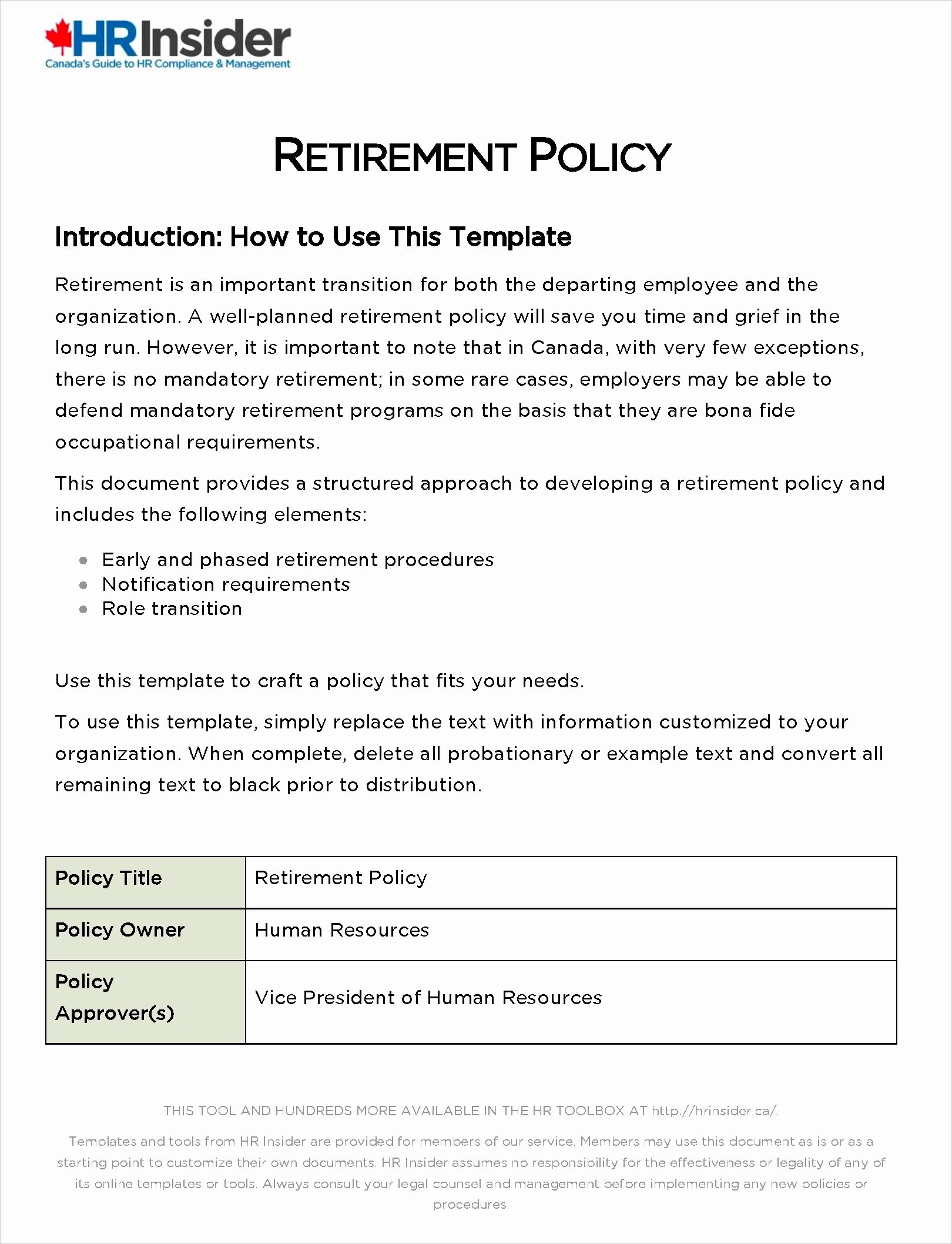 hr policy template
