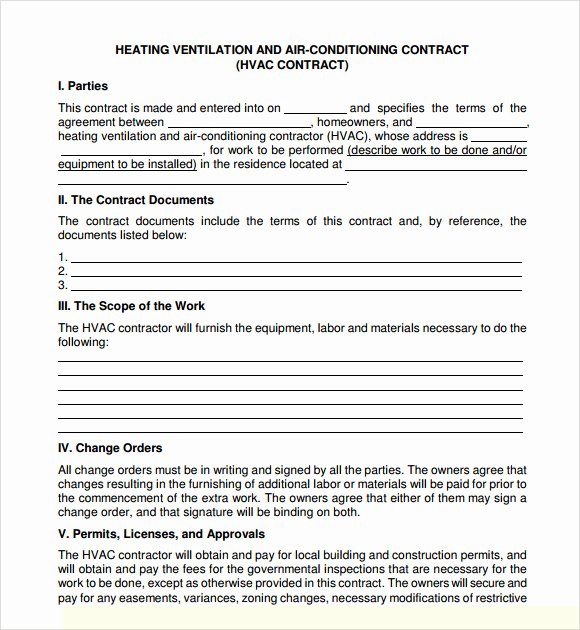 Hvac Maintenance Agreement Template Awesome Service Agreement Template 8 Free Samples Examples