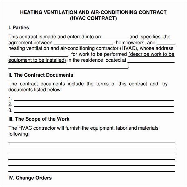 Hvac Maintenance Agreement Template Lovely Hvac Installation Contract Template 28 Images Hvac