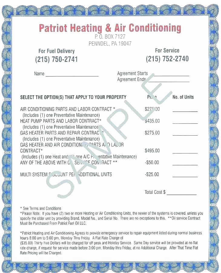 Hvac Service Agreement Template Lovely Hvac Contract Template – Crookedroad