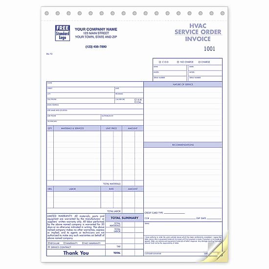 Hvac Service order Invoice Template Best Of Hvac Service order Invoice Onlineblueprintprinting