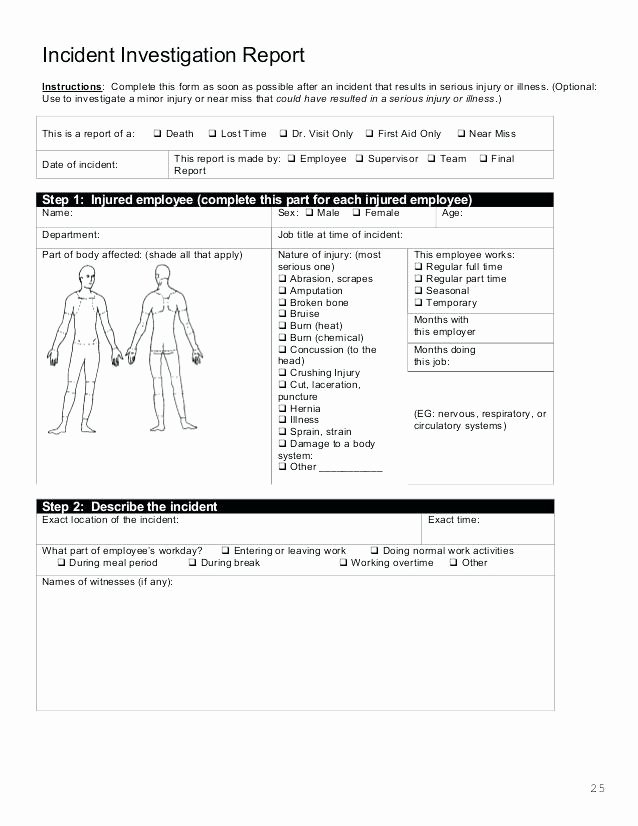 Incident Investigation Report Template Inspirational Sample Incident Investigation Report Doc Injury Template