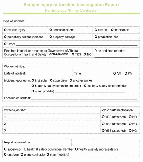 Incident Investigation Report Template Lovely Ohs Publication Template Investigation Reporting