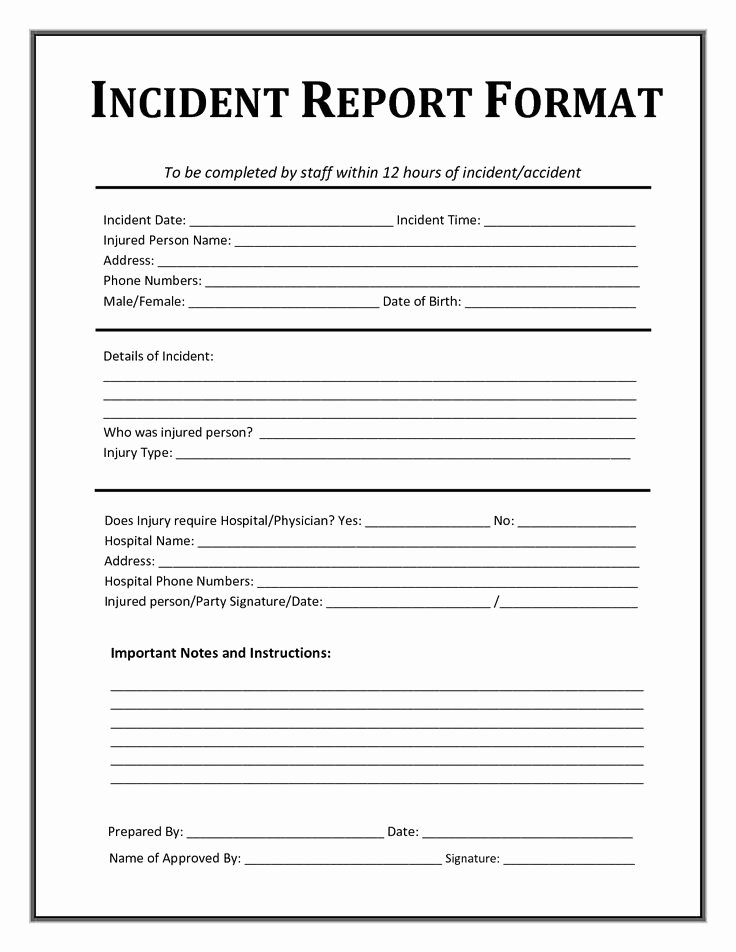 Incident Report Template Microsoft Awesome Incident Report form Template