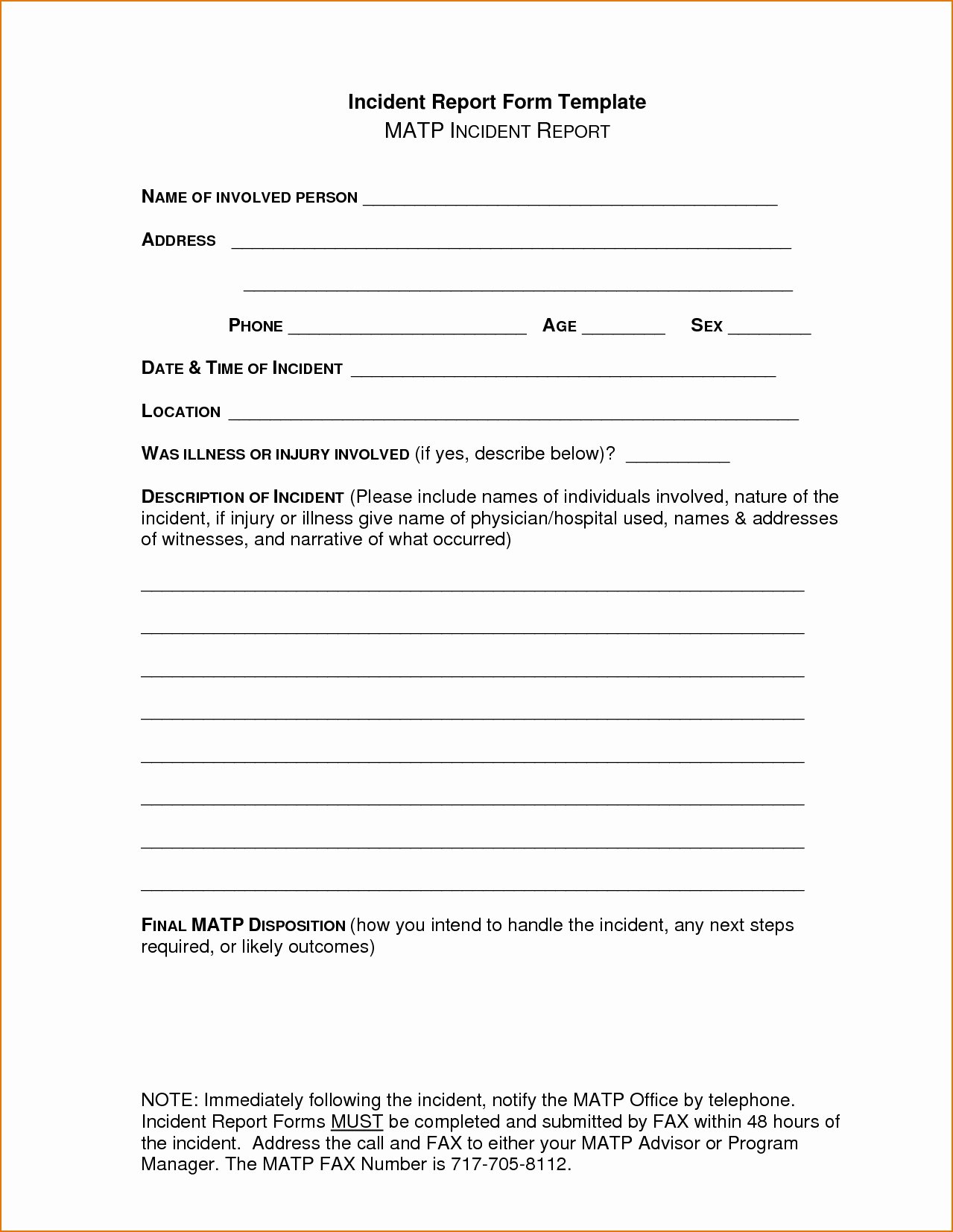 Incident Report Template Microsoft Awesome Incident Report Template Microsoft Word