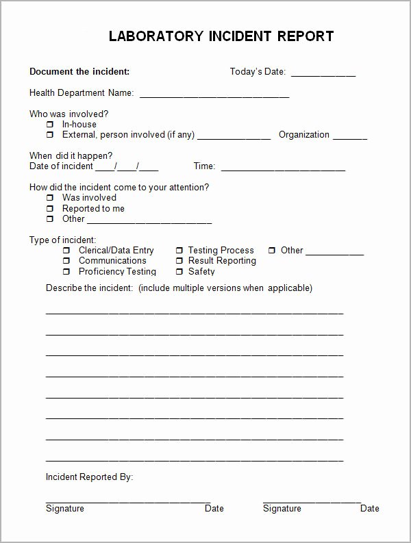 Incident Report Template Microsoft Fresh 28 Incident Report form Template Word