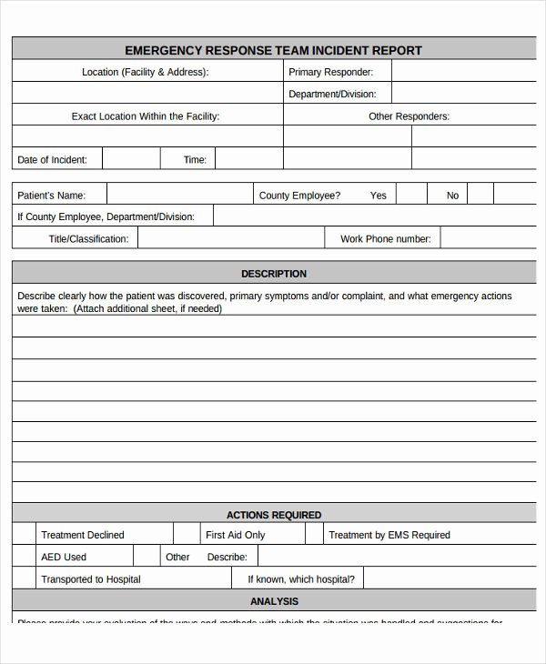 Incident Response Report Template Lovely 39 Free Incident Report Templates Pdf Word
