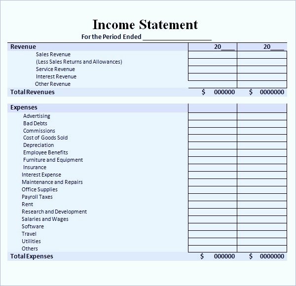 Income and Expense Statement Template Awesome In E Statement Template Excel