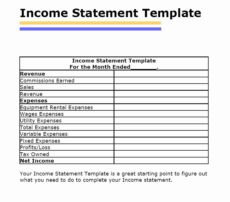 Income and Expense Statement Template Best Of In E Statement Template