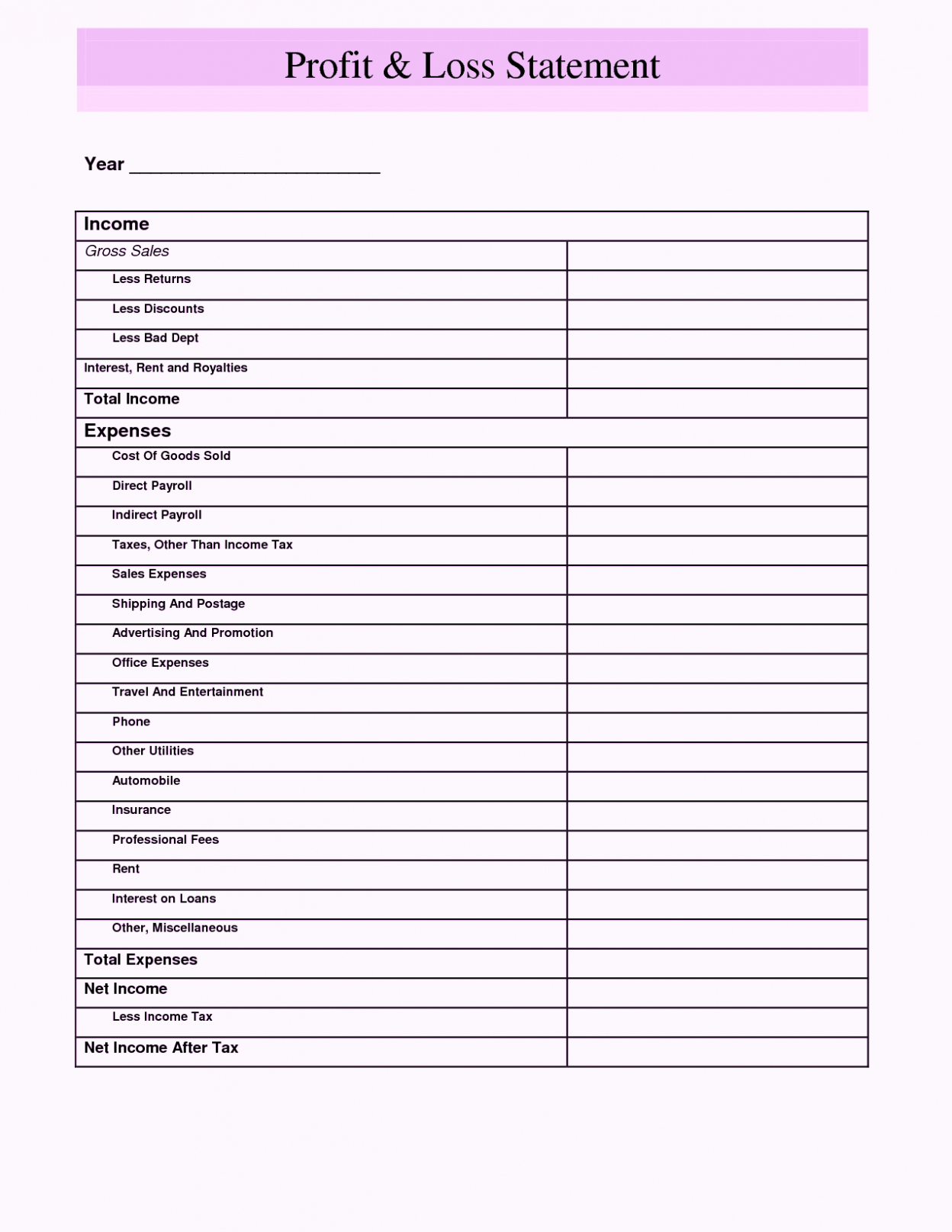 Income and Expense Statement Template Fresh In E Statement Template Excel