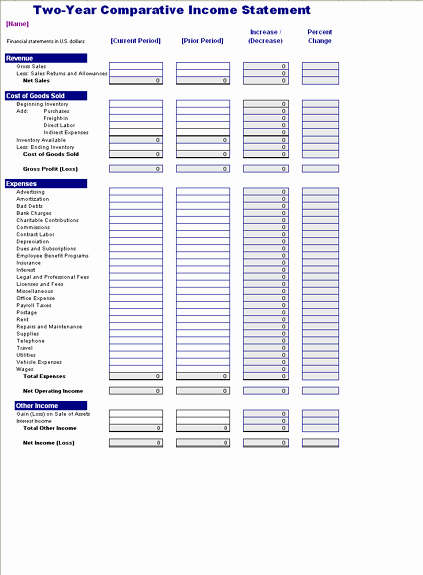 Income Statement Excel Template Awesome Excel Template In E Statement