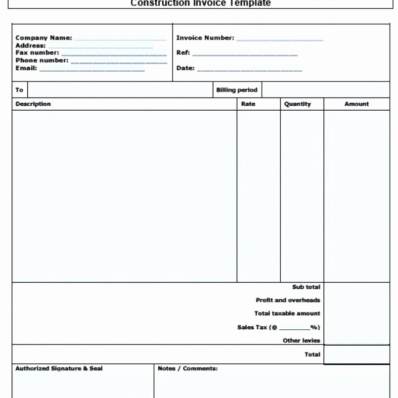 Independent Consultant Invoice Template New 53 Independent Contractor Invoice Template Excel